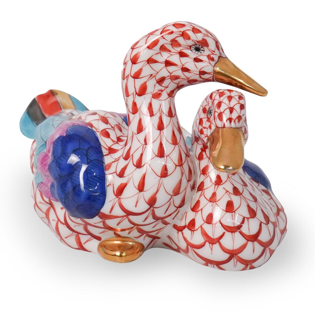 Herend Porcelain "Double Ducks" Figurines (1 of 3)