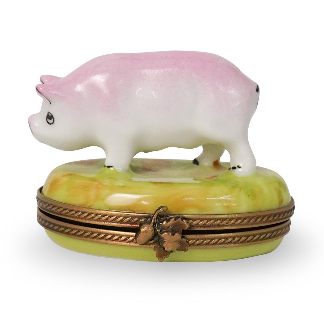 Limoges Porcelain Pig Pill Box (1 of 5)
