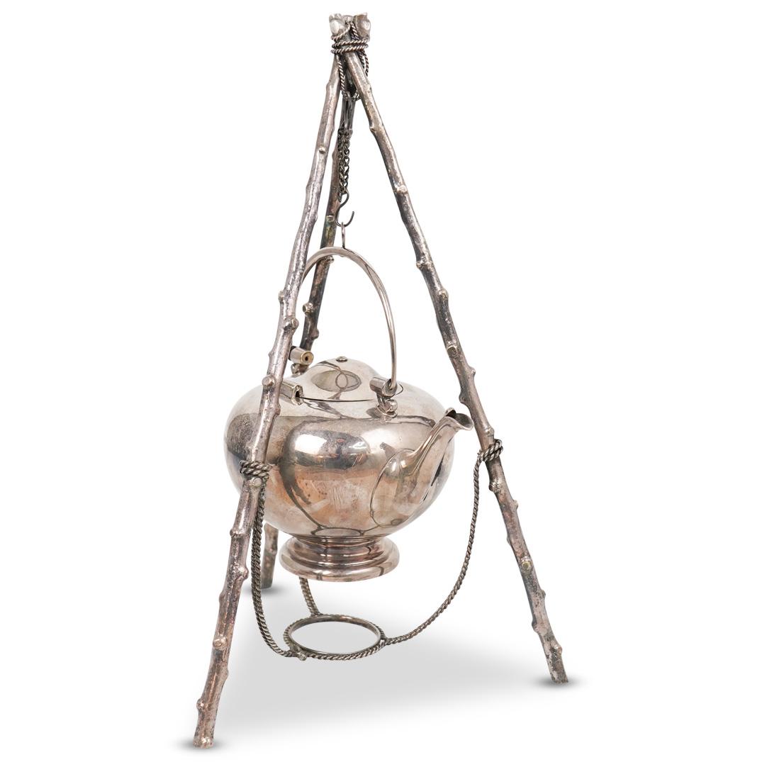Silver Plated Hanging Tea Kettle (1 of 9)