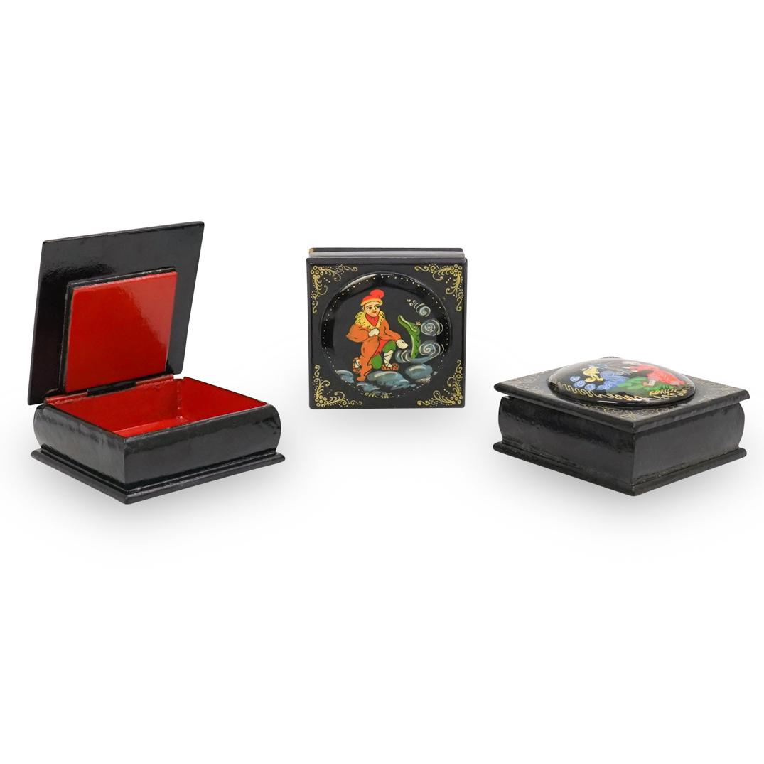 (3 Pc) Russian Lacquered Boxes (1 of 6)