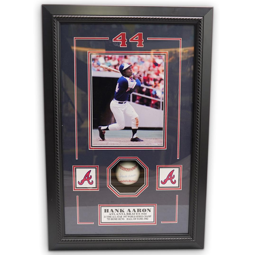 Hank Aaron Atlanta Braves Signed Baseball W/COA (1 of 5)