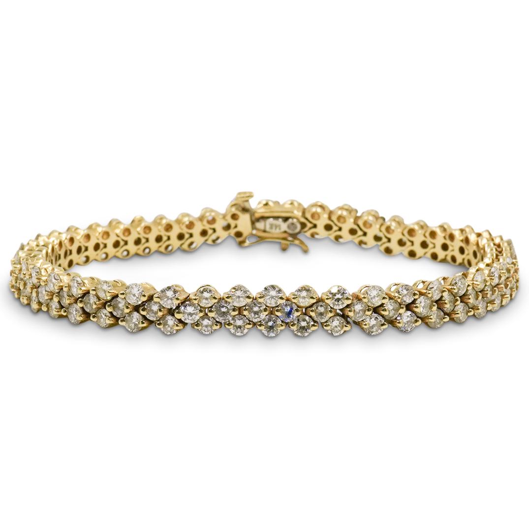 7ct Diamond and 14k Gold Tennis Bracelet (1 of 4)