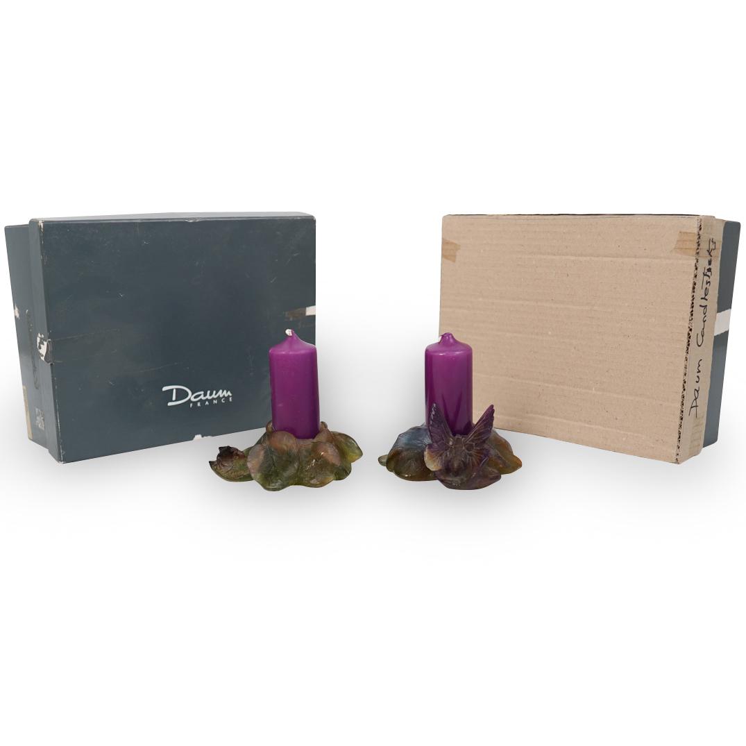 (2 Pc) Daum France Crystal Candle Holders (1 of 9)
