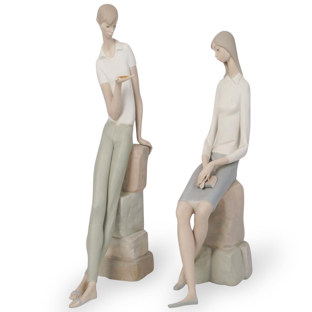 (2 Pc) Lladro Porcelain Statue Grouping (1 of 5)