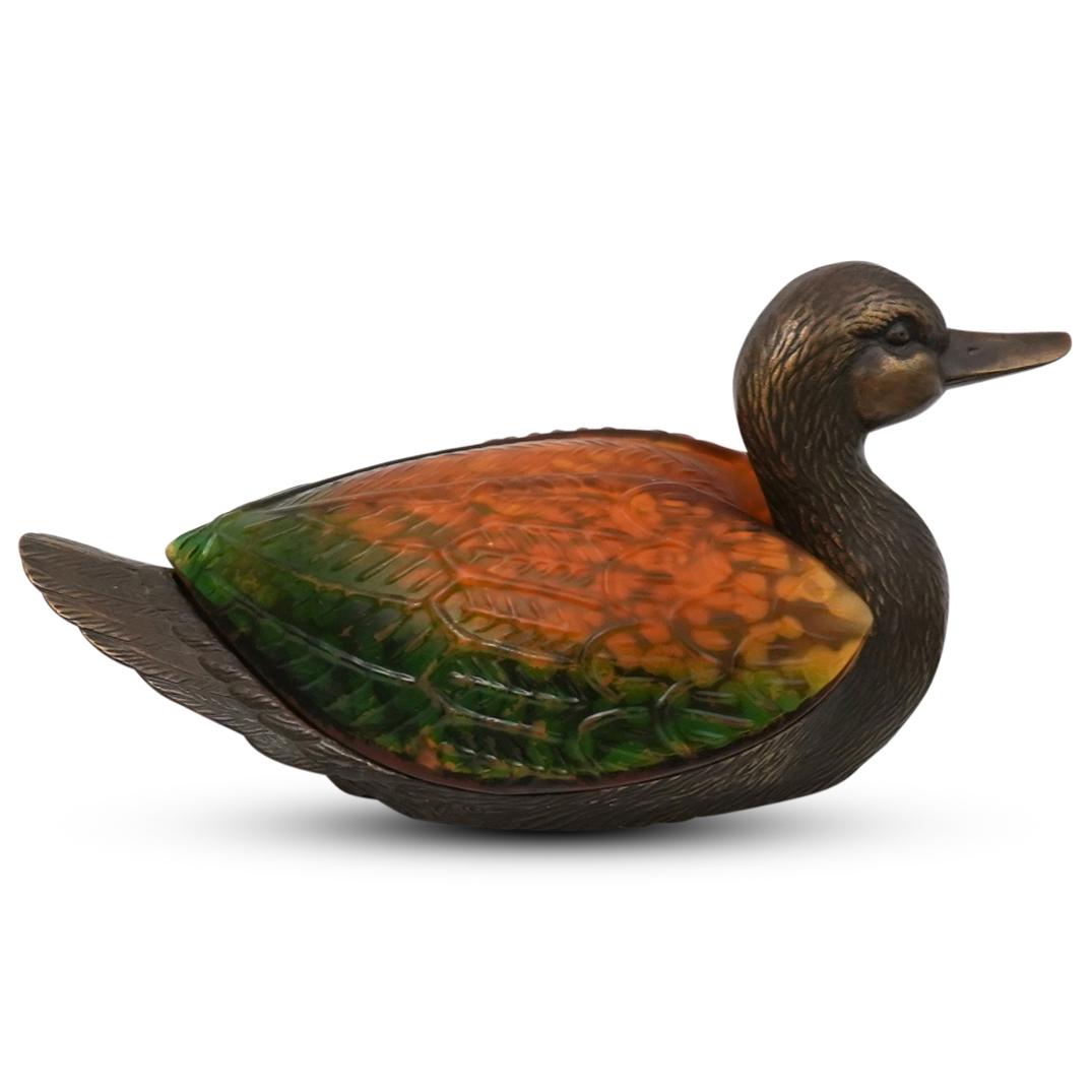 Bronze Amber Shade Mallard Duck Table Lamp (1 of 5)