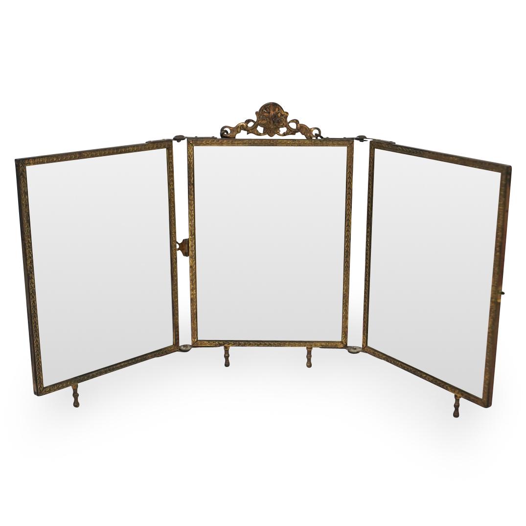 Antique Bronze Folding Vanity Mirror (1 of 4)