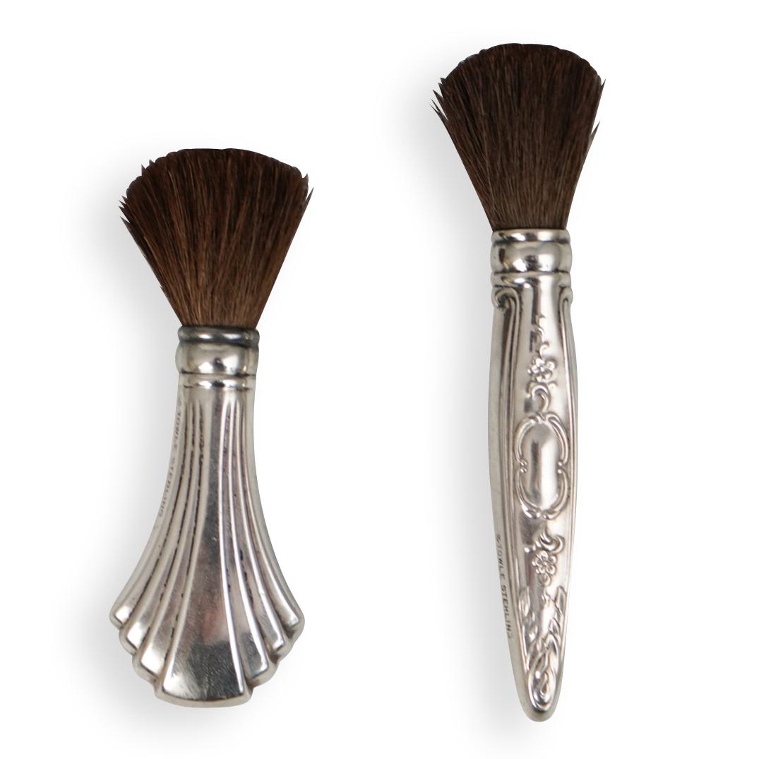(2 Pc) Towle Sterling Silver Makeup Brushes (1 of 5)