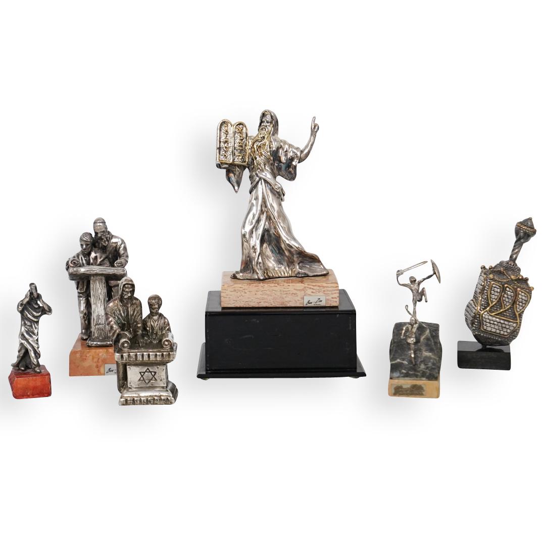 (6 Pc)Yaacov Heller/Ben-Zion Silver Judaica Figural Set (1 of 17)