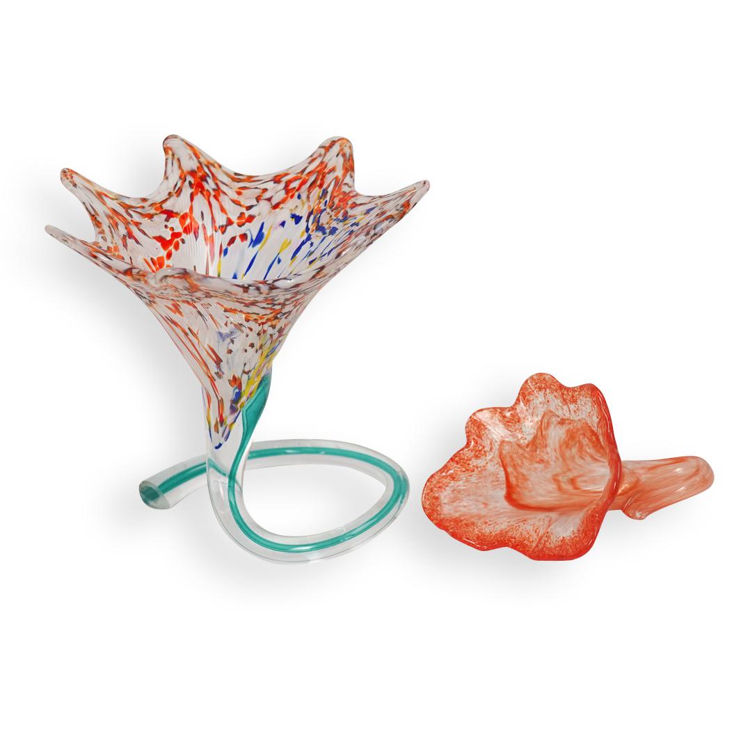 Pair of Murano Glass Flowers (1 of 4)