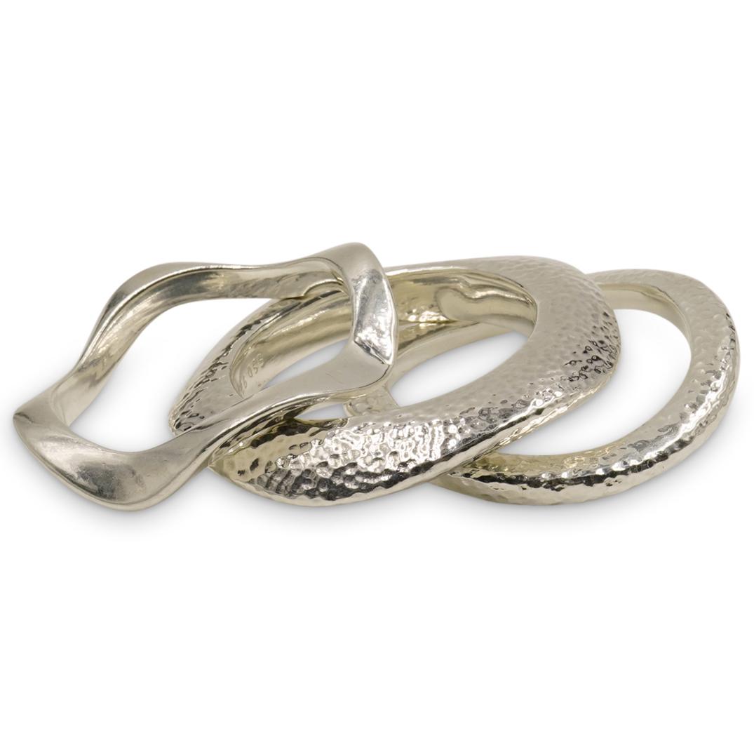 (3 Pc) Sterling Silver Overlaid Bangles (1 of 5)