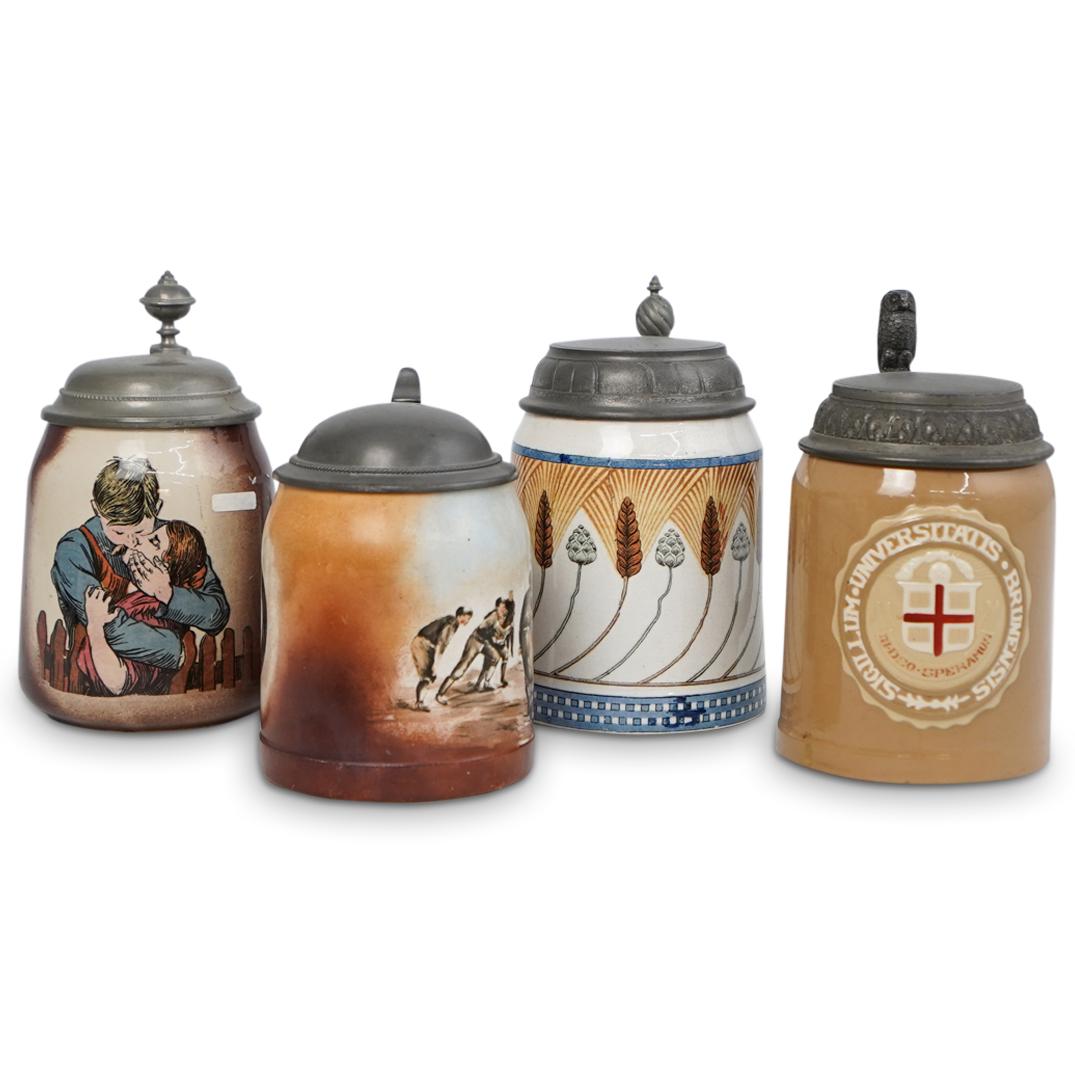 (4 Pc) Villeroy and Boch Mettlach Ceramic Steins (1 of 14)