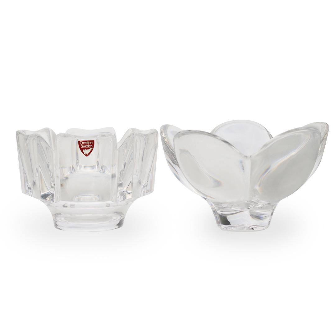(2 Pc) Pair of Orrefors Sweden Crystal Bowls (1 of 5)