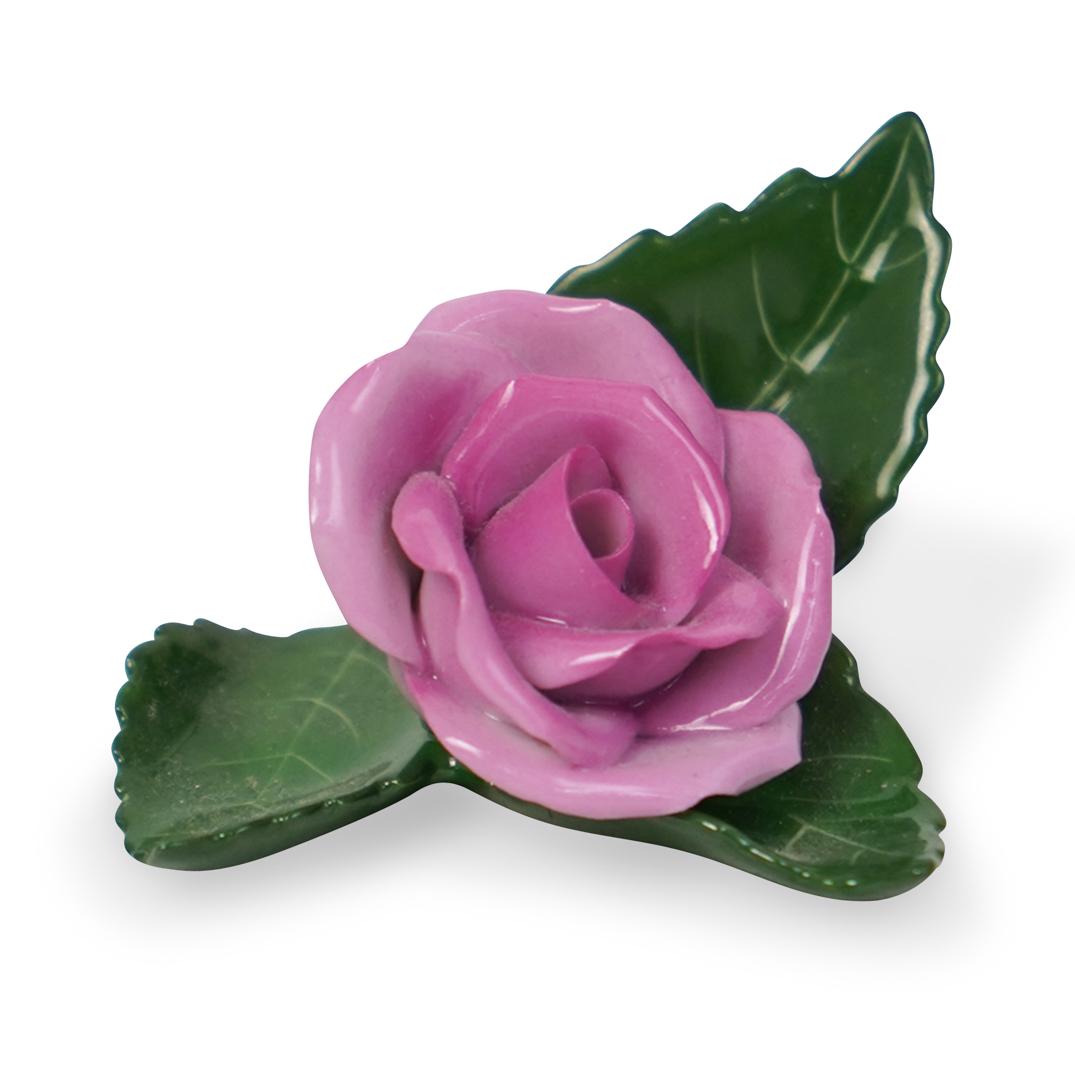 Herend Porcelain Rose on Leaf Card Holder (1 of 2)