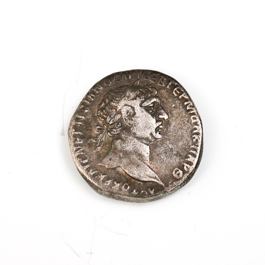 Syria Silver Tetradrachm Syria 98-117 A.D.: DESCRIPTION: Syrian Seleucid & Pieria Trajan Silver Tetradrachm (98-117 A.D.) Includes Certificate of Authenticity from "Colosseum Coin Exchange Inc." CIRCA: (98-117 A.D.) ORIGIN: Syria DIMENSIONS: D: