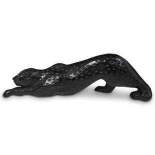 Large Lalique "Zeila" black Panther: DESCRIPTION: Large Lalique crystal "Zeila" Panther in the smoky black edition. Signed Lalique France on the bottom. CIRCA: 1990s ORIGIN: France DIMENSIONS: 14" long 4.5" high CONDITION: Great