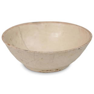 Chinese Ming Dynasty Porcelain Bowl: DESCRIPTION: A Chinese Ming dynasty porcelain bowl in a white ground color finished with butterfly designs throughout the exterior body. Small hairlines throughout due to age. CIRCA: 17th to 18th ct