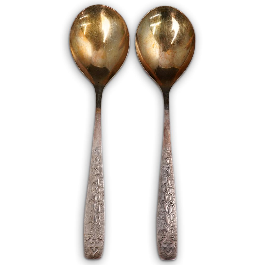 (2 Ps) Russian Silver Serving Spoons (1 of 2)