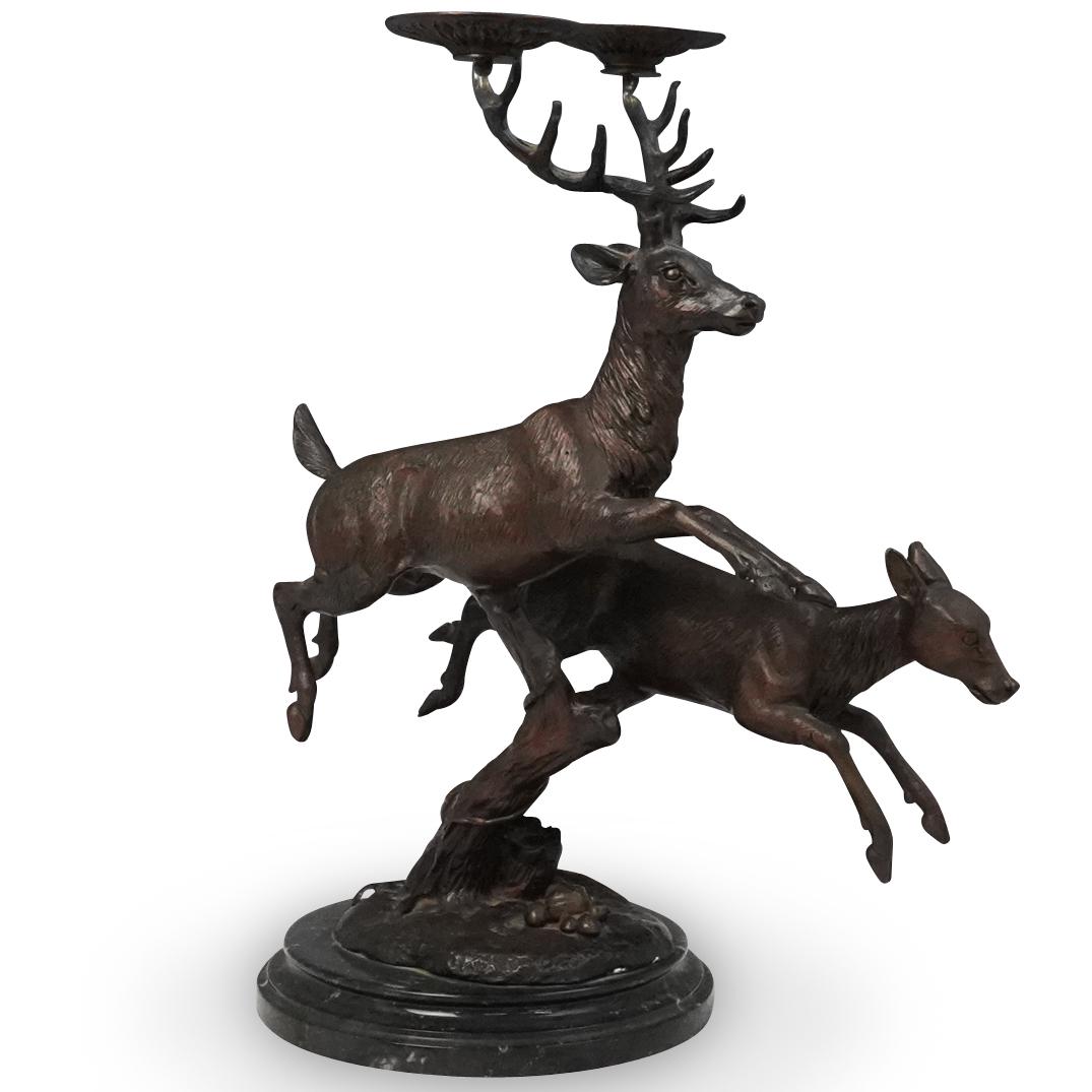Bronze Figural Antler Candle Holder (1 of 5)