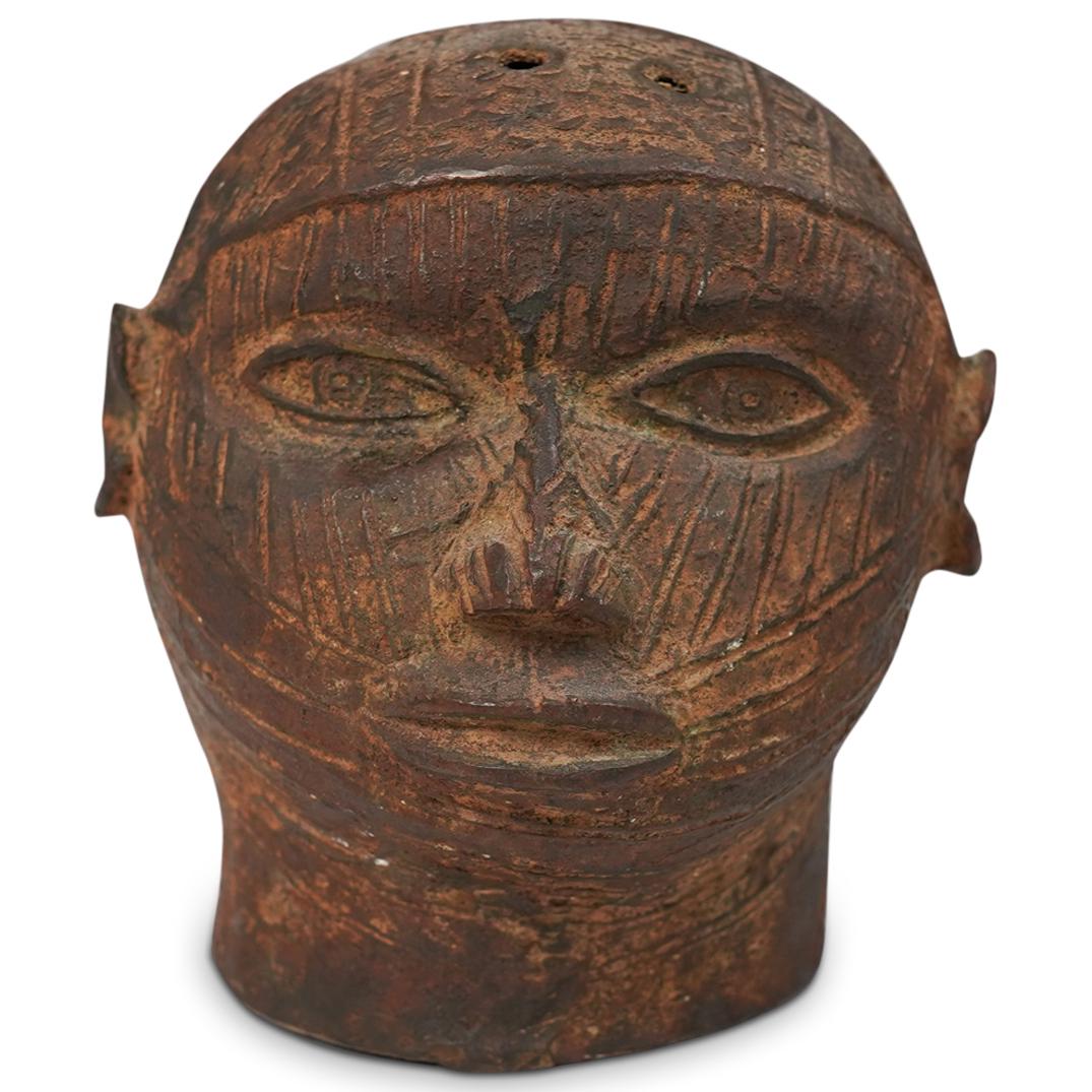 Antique African Benin Bronze Bust (1 of 4)