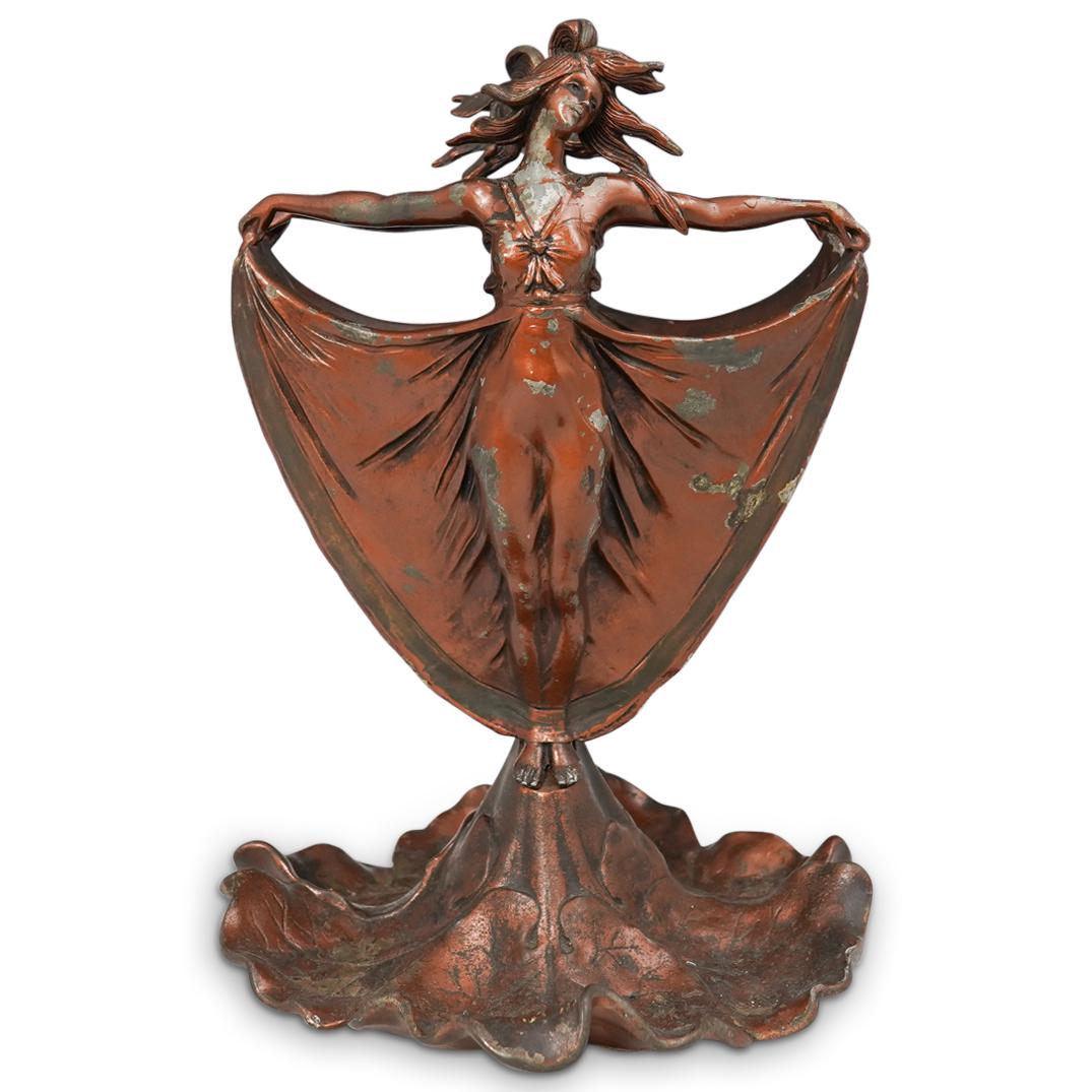 Art Nouveau Figural Metal Vase (1 of 6)