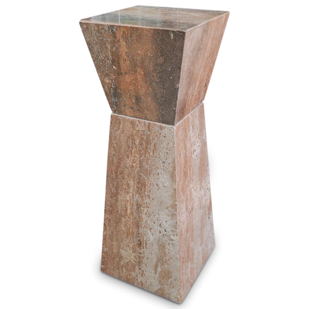 Large Tessellated Marble Pedestal (1 of 5)