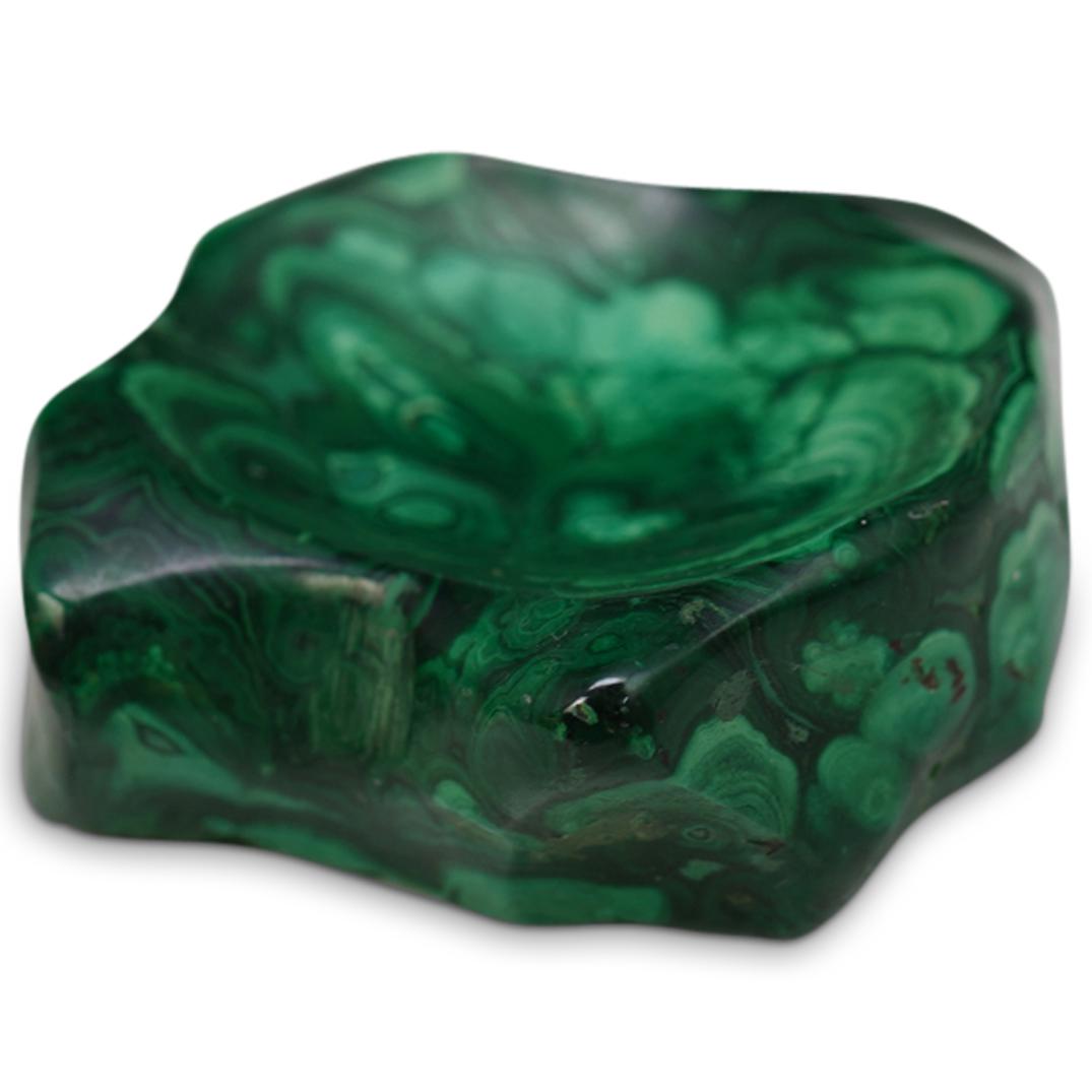 Hand Cut Malachite Ashtray (1 of 3)