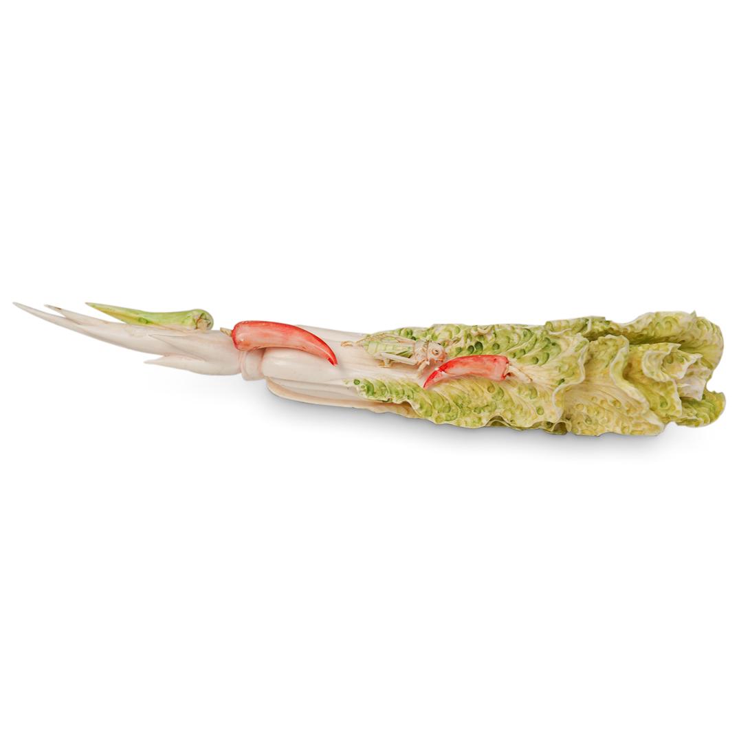 Antique chinese Carved Bone Lotus: DESCRIPTION: An antique Chinese hand carved polychrome bone flower with some carved colorful fruits and and grasshopper at the top. CIRCA: Late 19th to early 20th ct ORIGIN: China DIMENSIONS: L:12" D: