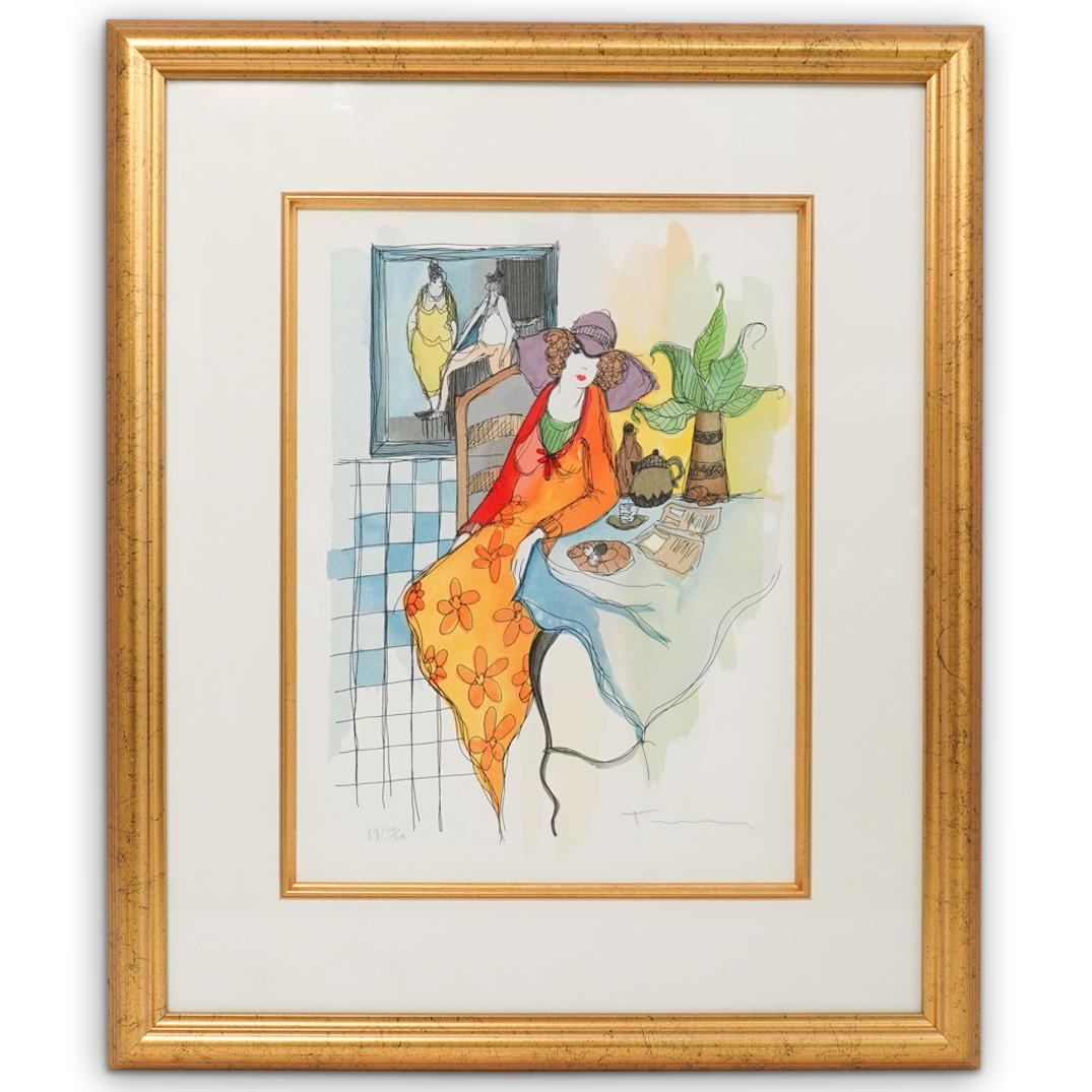 Itzchak Tarkay (Israeli, 1935-2012) "Lonely Tea Time" (1 of 4)