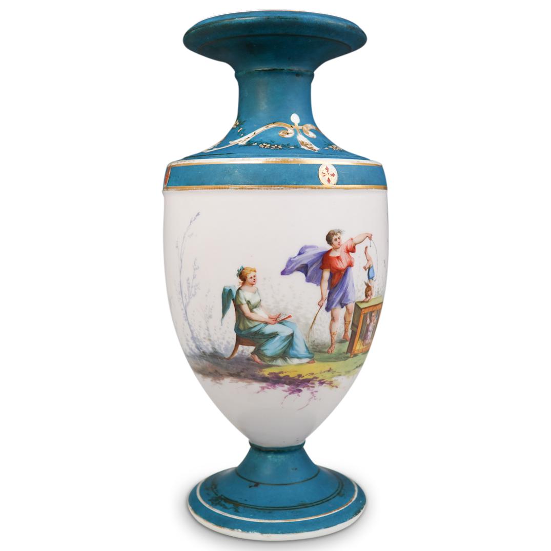 Figural Painted Porcelain Urn (1 of 6)