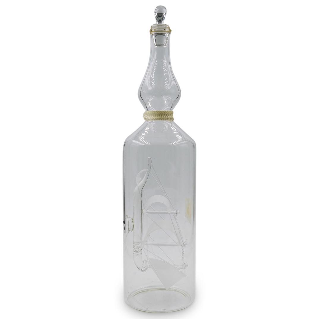 Hand Blown Ship Model Glass Decanter (1 of 3)