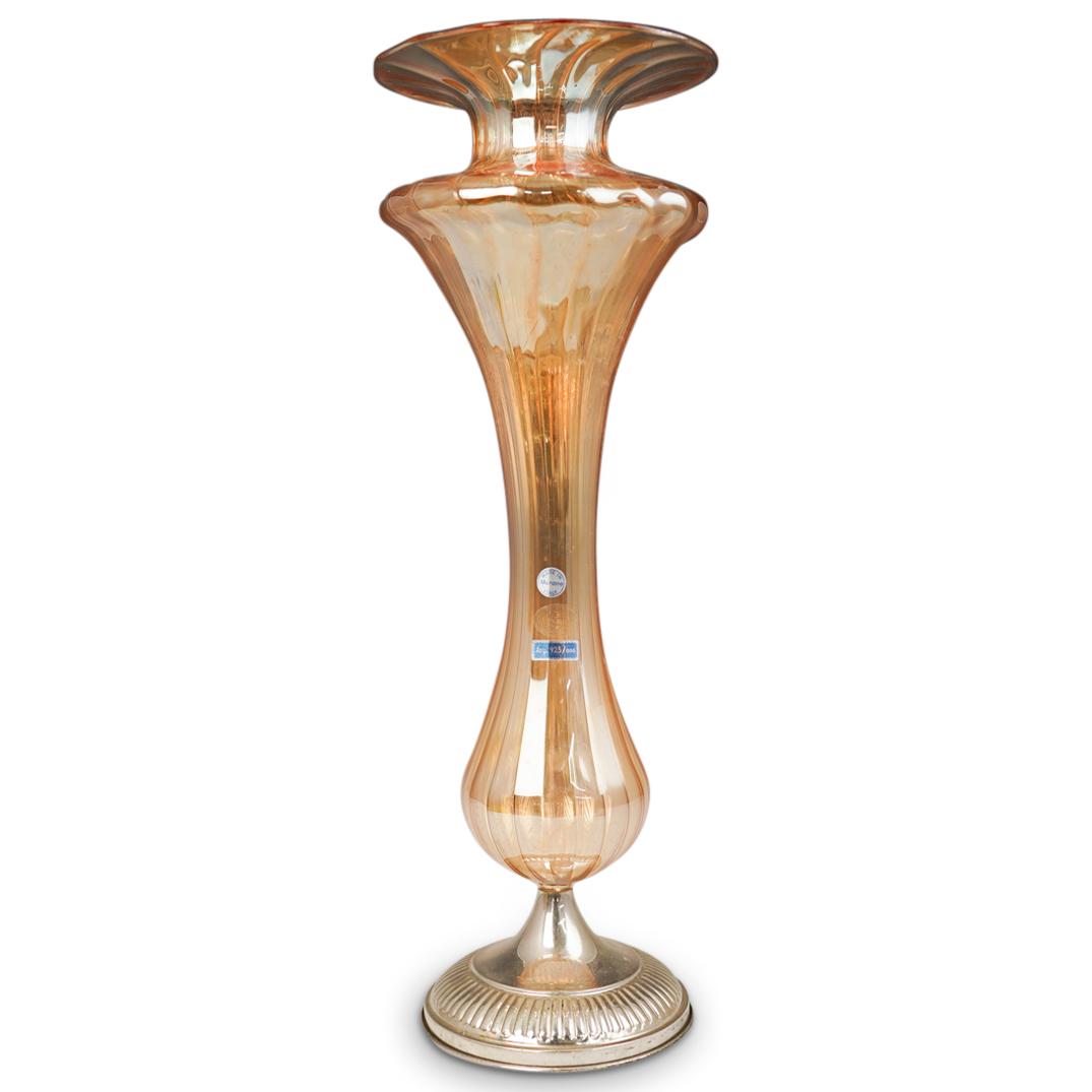 Tall Murano & Sterling Silver Vase (1 of 4)