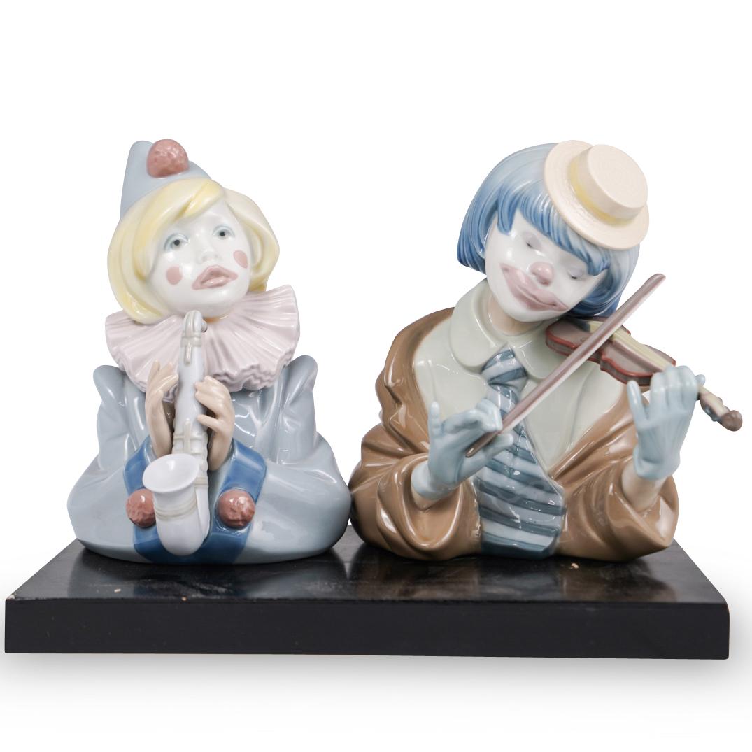 Pair Of Lladro Clown Musicians (1 of 5)