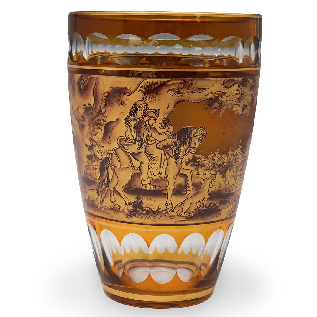 Bohemian Amber Crystal Vase (1 of 4)