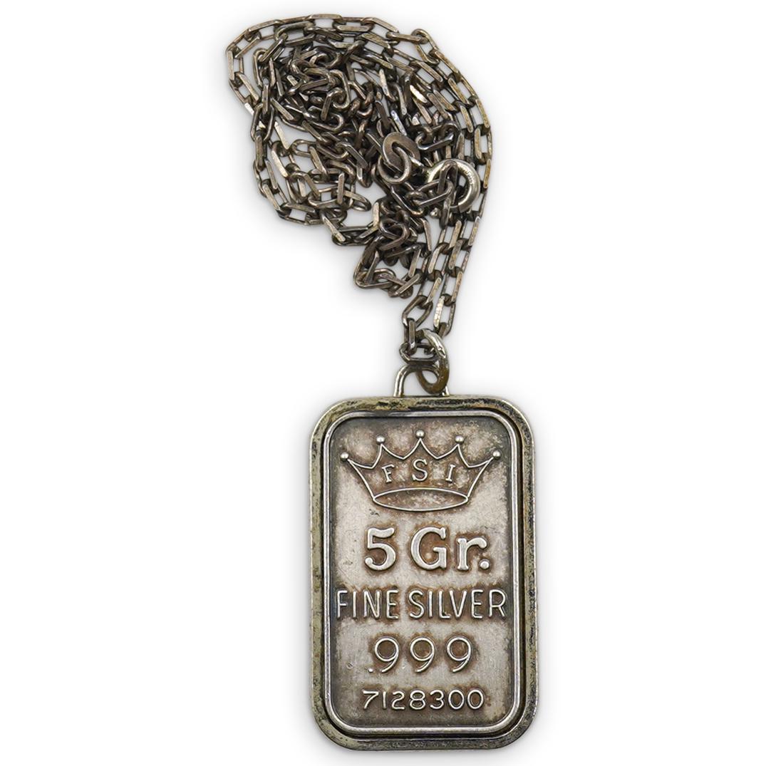 " 5 Gram" Sterling Silver Pendant Necklace (1 of 3)