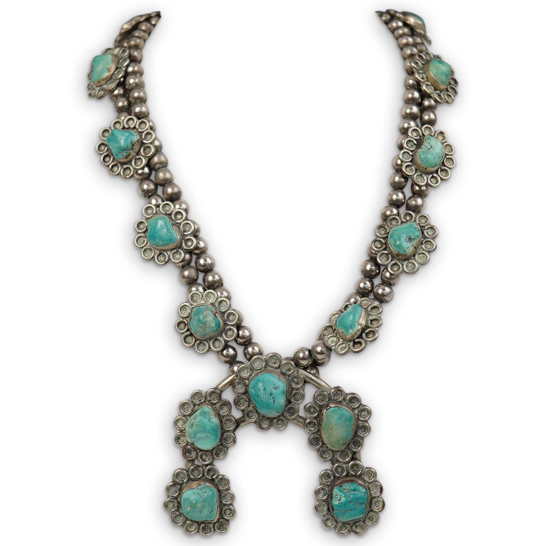 A Vintage Native American Squash Blossom Necklace (1 of 2)