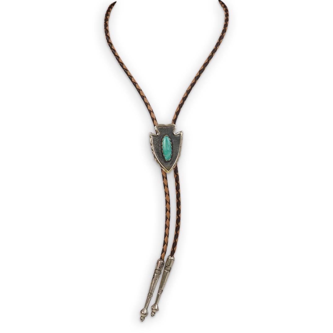 Vintage Native American Sterling "BELL" Bolo Tie (1 of 4)