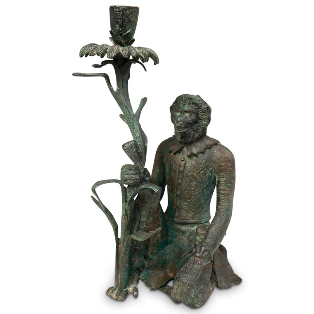 Antique Bronze Monkey Candlestick (1 of 5)