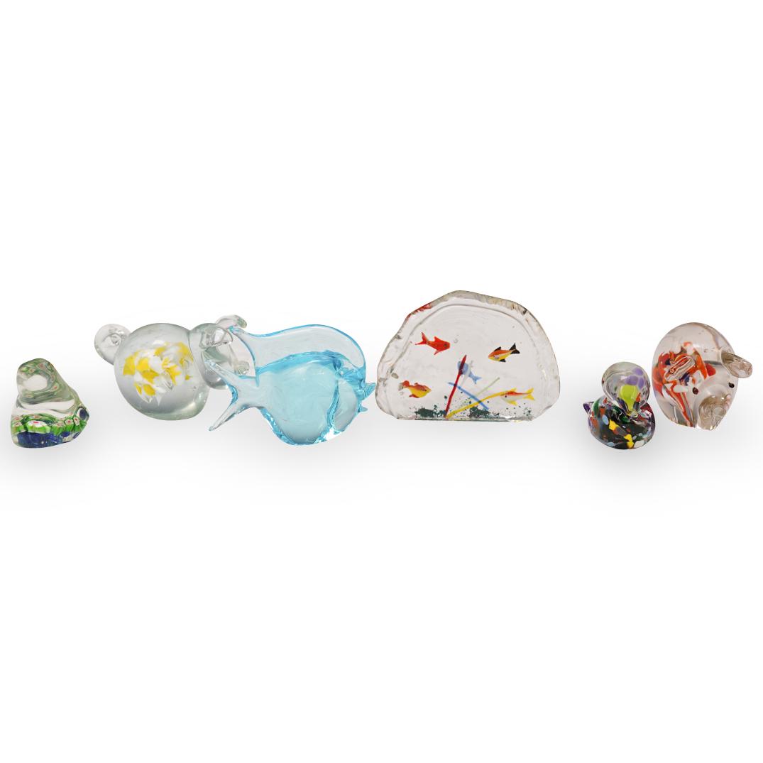 (6 Pc) Lot Of Animal Glass Paperweights (1 of 6)