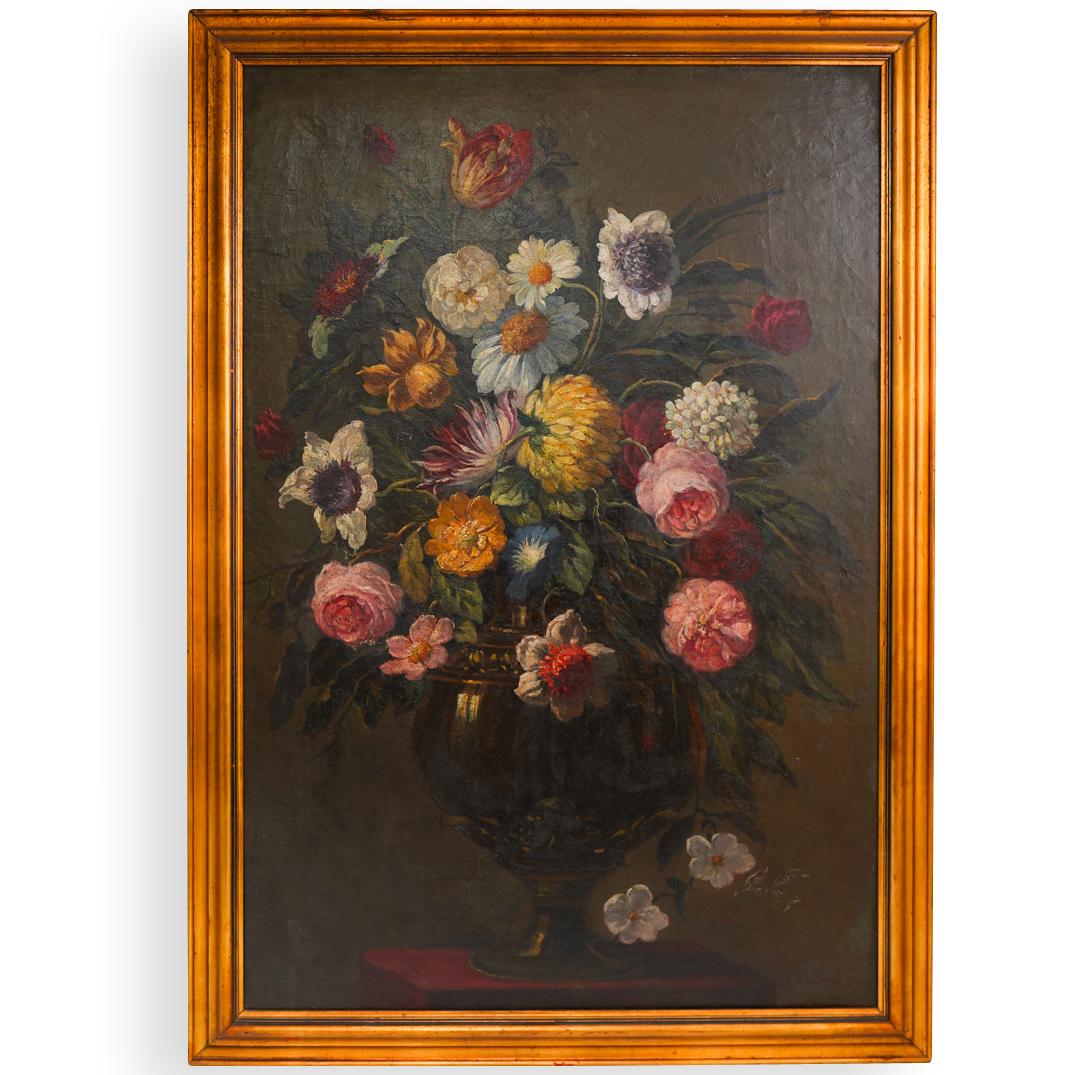 Antique Oil On Canvas Still Life Painting (1 of 5)