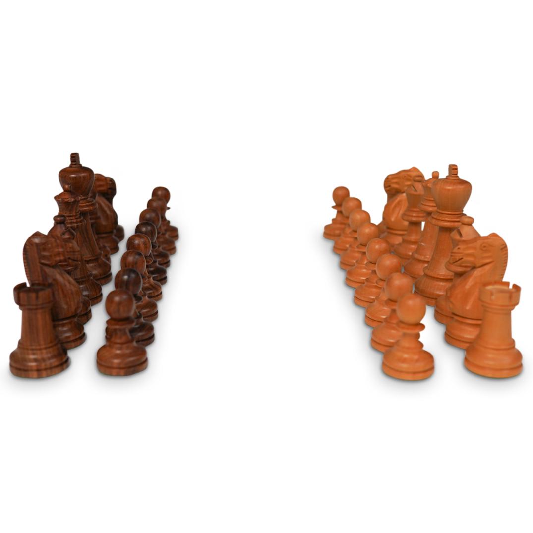 Vintage Set Of Carved Wood Chess Gaming Pieces (1 of 6)