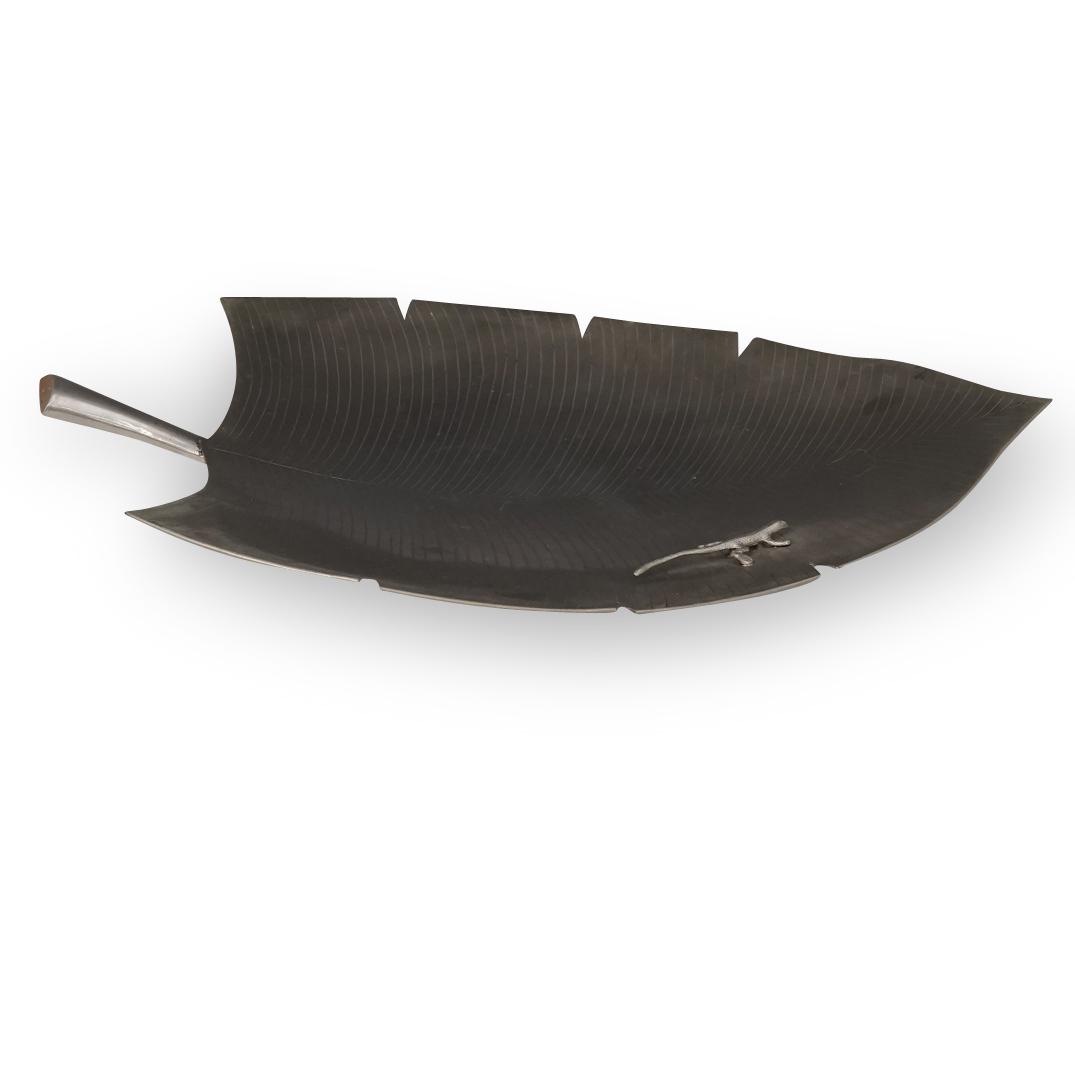 Pewter Palm Leaf Centerpiece Tray (1 of 2)