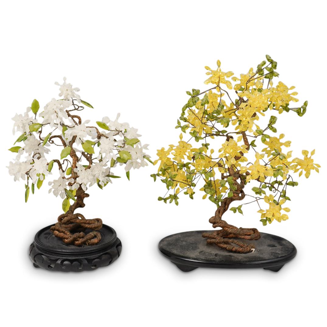 (2 Pc) Set of Chinese Faux Jade Trees (1 of 6)