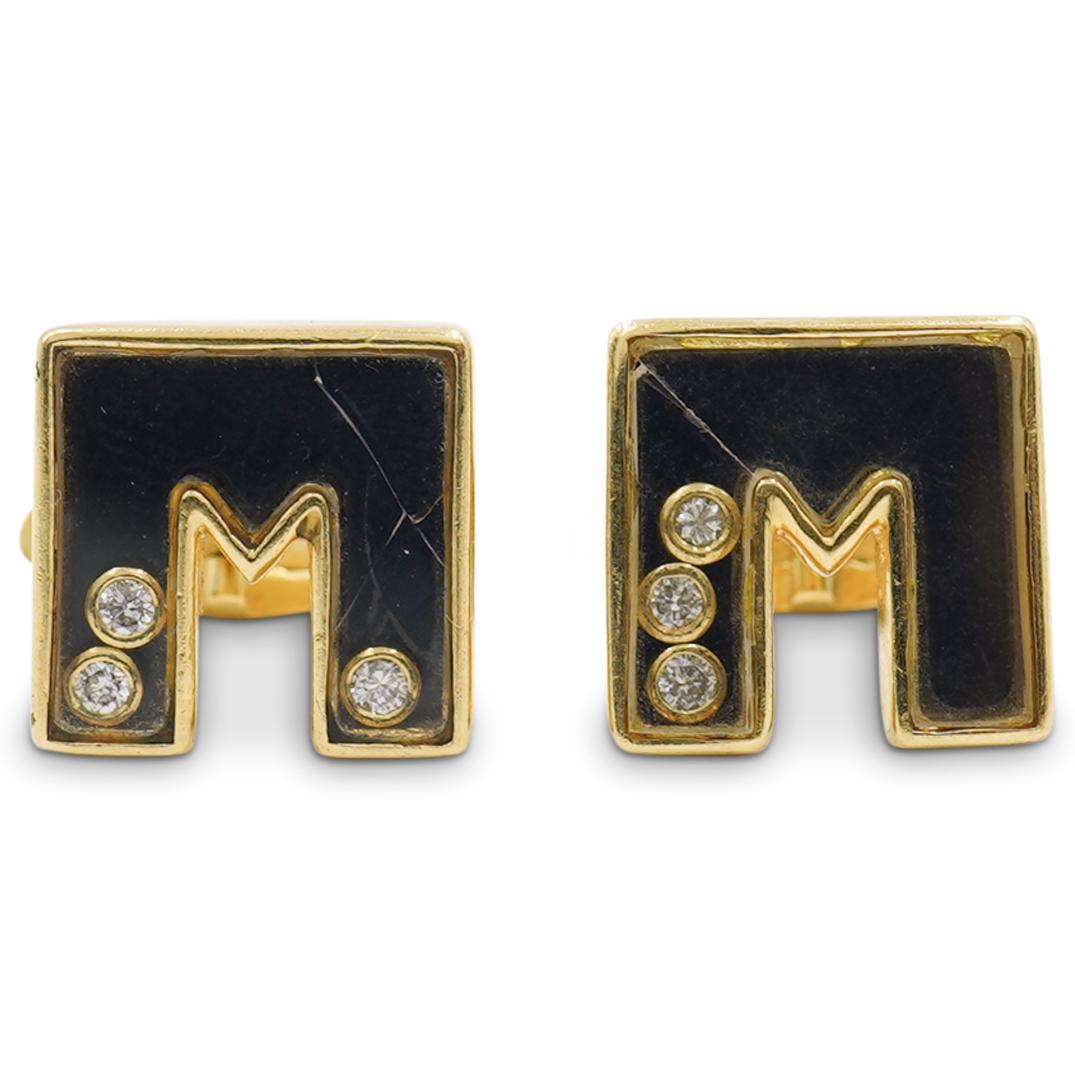 14K Gold & Floating Diamond Cufflinks (1 of 2)