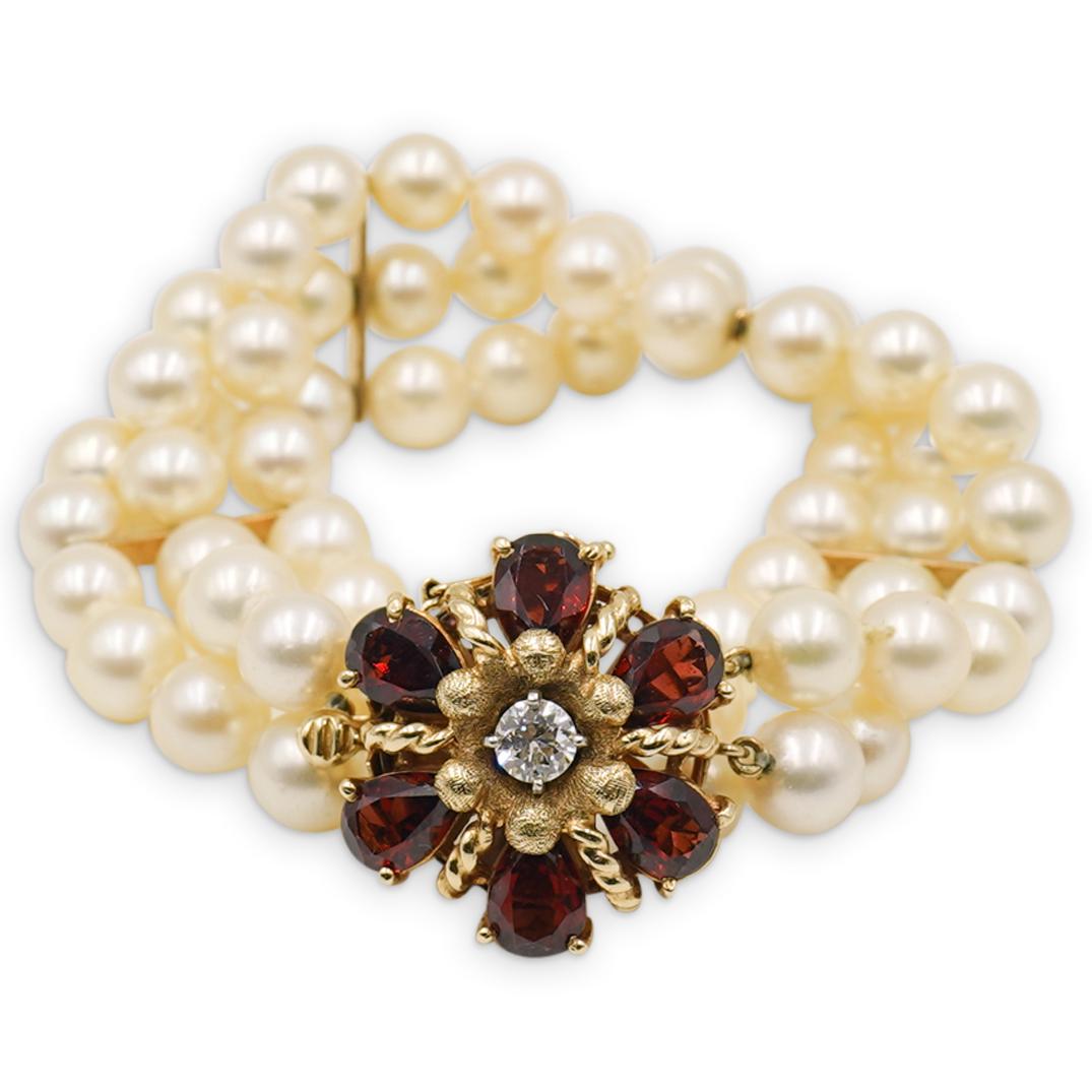 14 Kt Gold Pearl Bracelet (1 of 4)