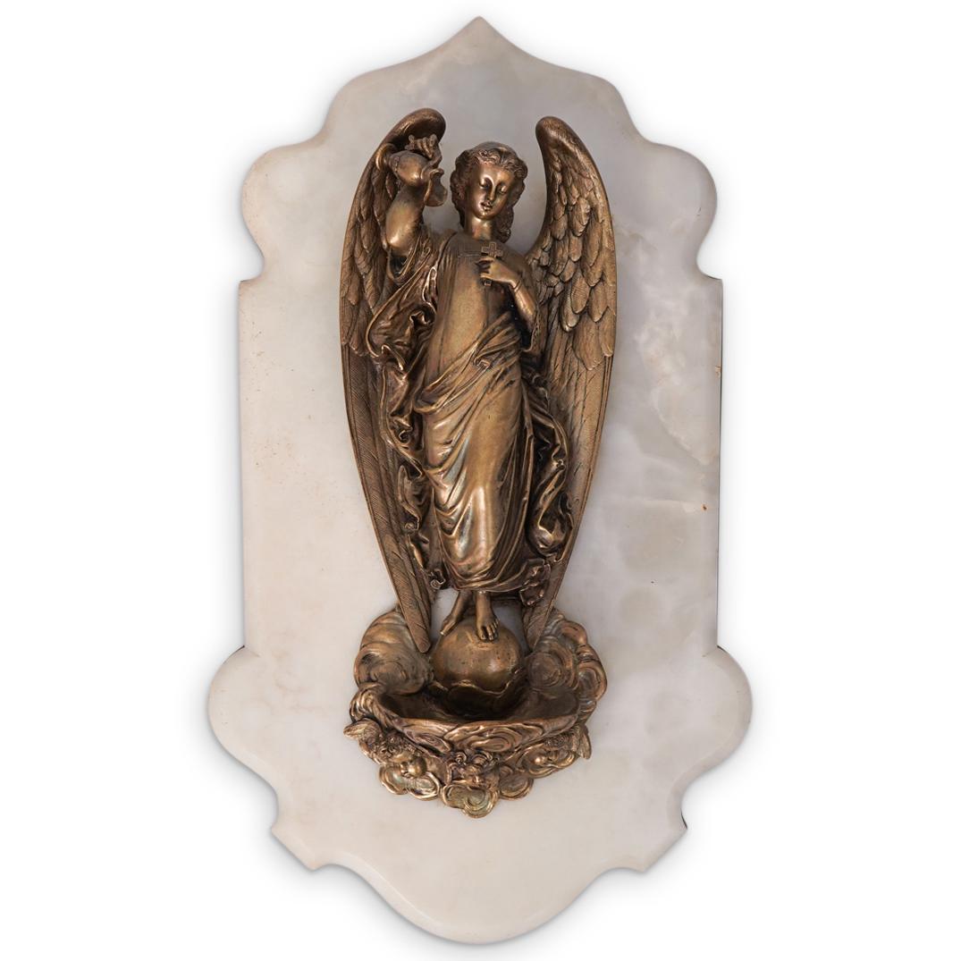 Antique Bronze Figural Holy Water Font (1 of 6)