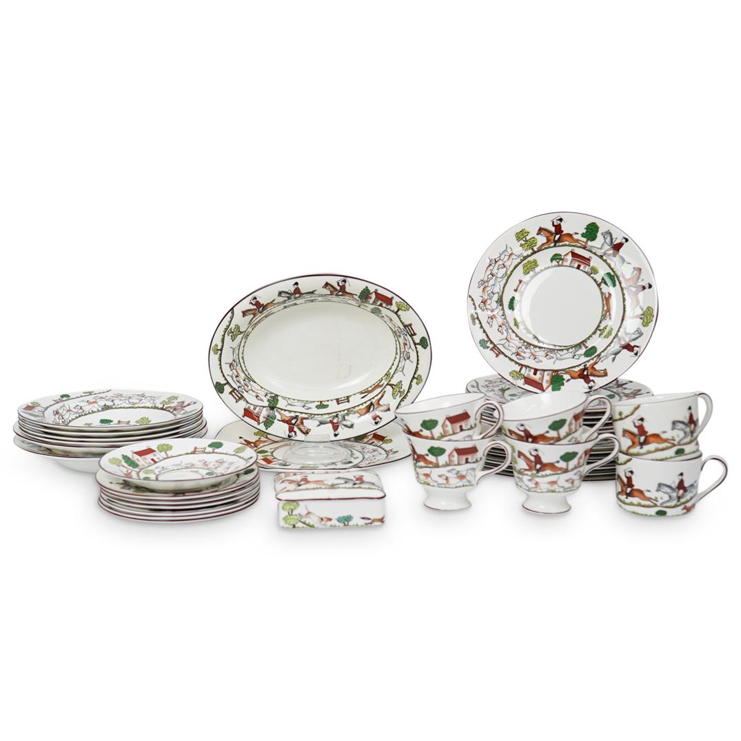 (34 Pc) English "Hunting Scene" China Set (1 of 8)