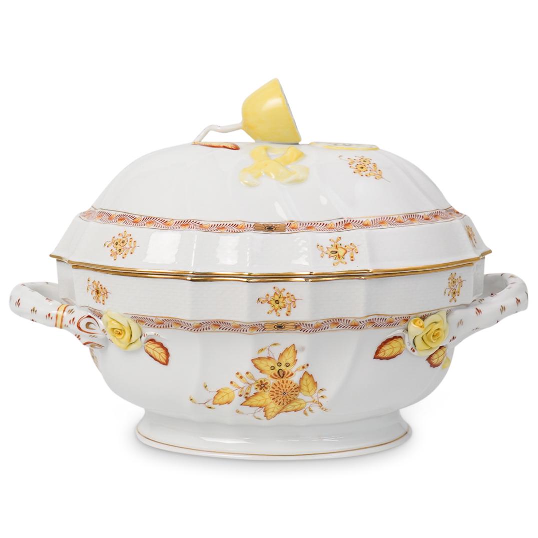 Herend "Chinese Bouquet" Lemon Porcelain Tureen (1 of 4)