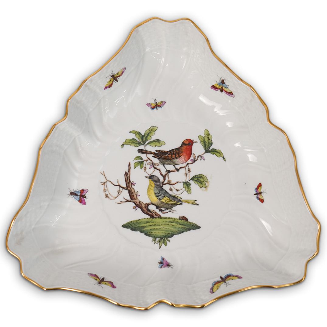 Herend Porcelain "Rothschild" Triangle Dish (1 of 4)