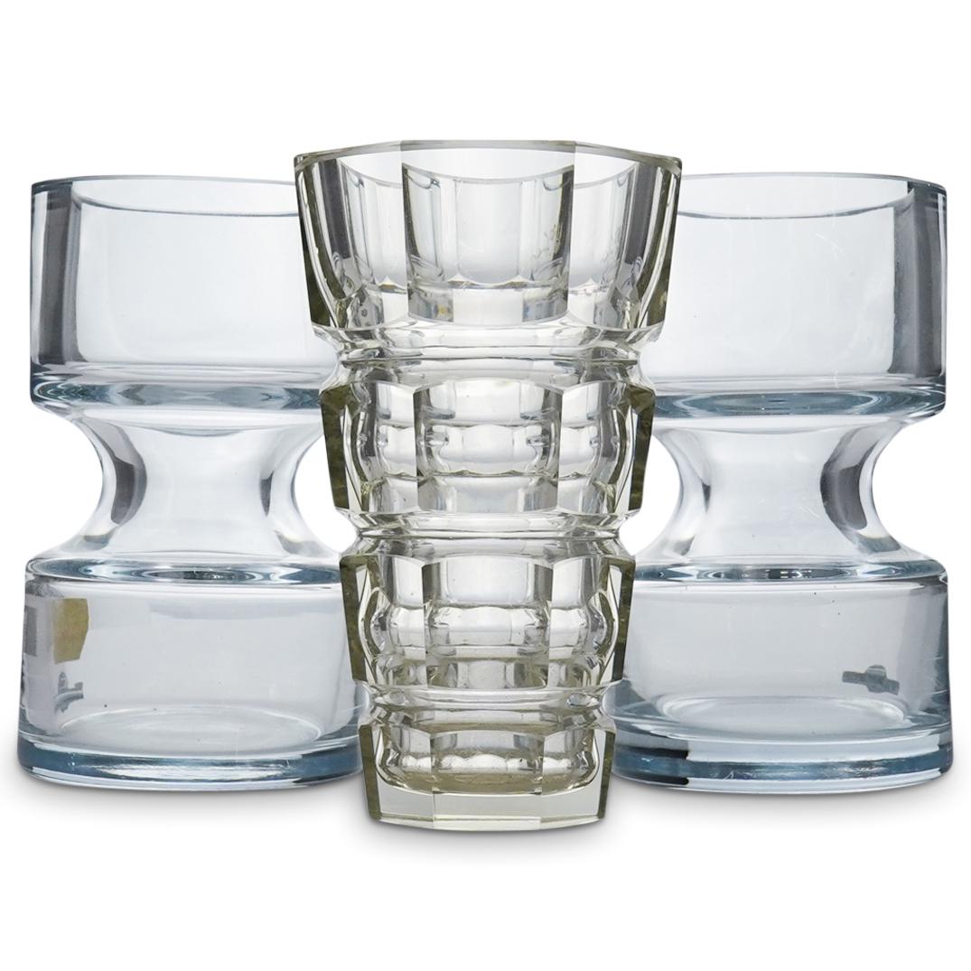 (3 Pc) Swedish Crystal Vases (1 of 4)
