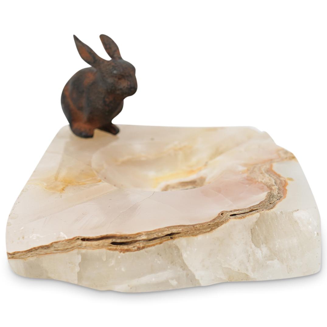 Iron Rabbit & Onyx Ashtray (1 of 4)